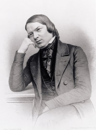 Robert Alexander Schumann (1810-56), compositore tedesco, inciso da Isaac Wilhelm Tegner (1815-93) e Johann Adolf Kittendorff (1820-1902), da un dagherrotipo da Unbekannt