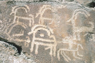 Incisioni rupestri nella Valle di Hunza, vicino all