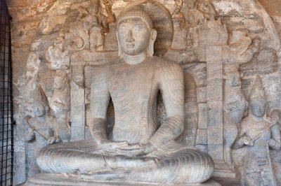 Rilievo rupestre di Buddha in postura di meditazione; Tempio di Gal Vihara; Polonnaruwa; Sri Lanka; Asia da Unbekannt