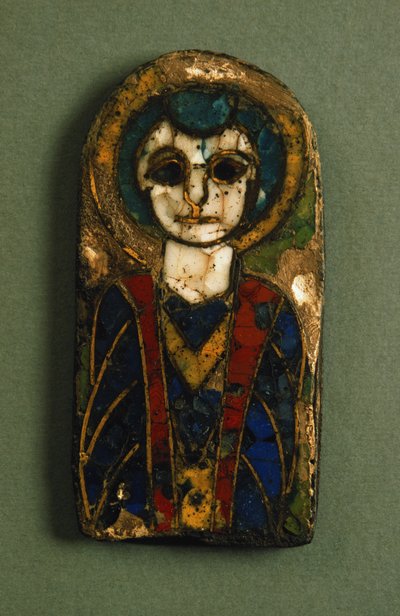 Placca rotonda, raffigurante Cristo o un santo, fine IX secolo da Unbekannt