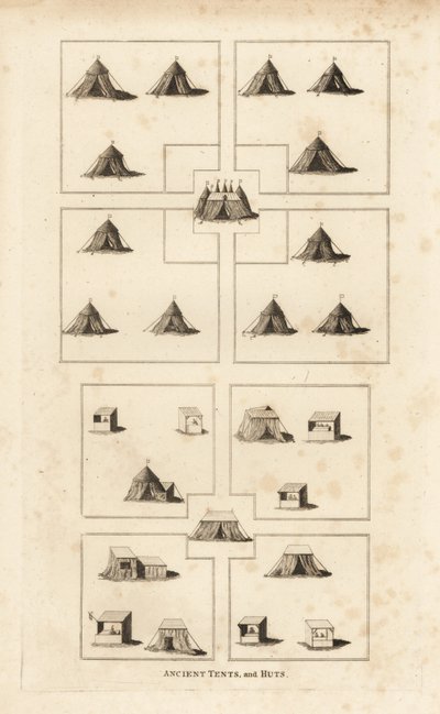 Accampamento reale, era di Re Enrico VIII, che mostra i quartieri reali, il mercato, le capanne dei negozianti, macellai, ecc. da Unbekannt