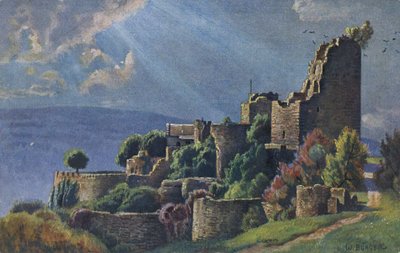 Rovine del Castello di Luetzelburg nei Monti Vosgi, Lutzelbourg nel Dipartimento francese della Mosella da Unbekannter Künstler