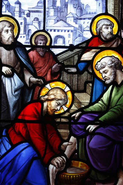 Chiesa di Saint Aignan, Gesù lava i piedi dei suoi discepoli, Chartres, Francia da Unbekannt
