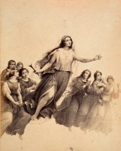 Santa Lucia, con la torcia in mano, vola attraverso il firmamento dell