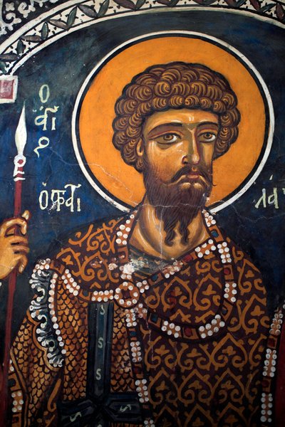 San Teodoro Statelates: affresco bizantino del XIV secolo (1332) Chiesa della Vergine Phorbiotissa, Asinou Cipro Chiese dipinte sito UNESCO Troodos, Cipro da Unbekannt