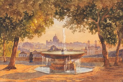 Salomon Corrodi Vista su Roma dalla fontana di Villa Medici da Unbekannter Künstler