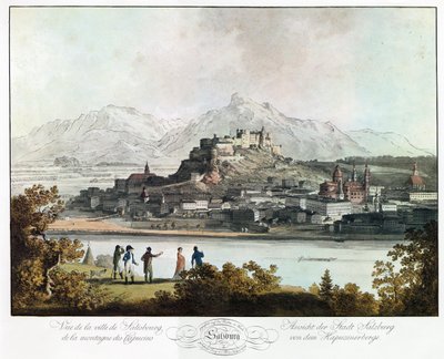 Salisburgo vista dalle montagne dei Cappuccini da Unbekannter Künstler