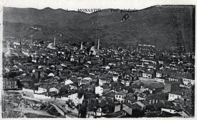 Serbia, Monastir: vista generale della città, Monastir è ora chiamata Bitola e si trova in Macedonia - Cartolina 1914-1918 da William M. Timlin