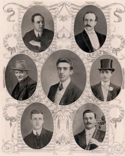 Sette degli otto membri della banda della nave Titanic da Unbekannt