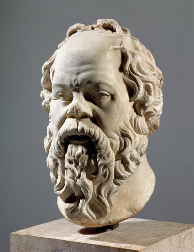 Socrate, testa in marmo, copia da un bronzo del Pompeion di Atene, realizzata da Lisippo, greca classica, c.330 a.C. da Unbekannt