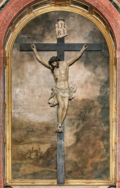 Transetto sud, Altare del Crocifisso, Angelo Nani e Carlo Natali 1641, Crocifisso in legno di Giacomo Bertesi 1687, Cattedrale di Santa Maria Assunta, Duomo, Cremona, Lombardia, Italia da Unbekannt
