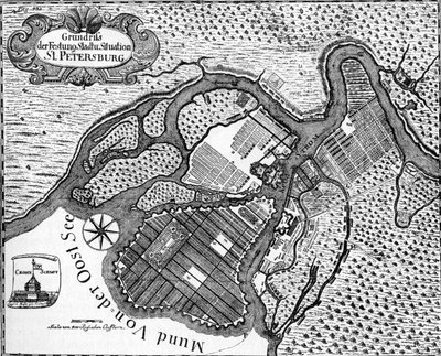 San Pietroburgo - pianta della città russa da Unbekannter Künstler