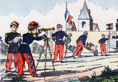 Inseguitori. Incisione in "Alphabet militaire enfantin". Imagerie di Pont-a-Mousson, circa 1890. 20 pagine. Dim: 28,5x21cm da Unbekannt