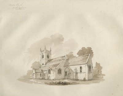Standon Church: disegno a penna e inchiostro, nd [?metà 19° sec] da Unbekannt