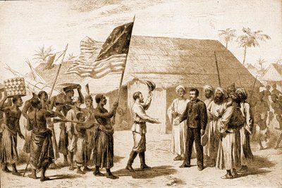 Stanley trova Livingstone a Zanzibar da Unbekannter Künstler