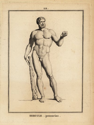 Statua di Ercole Pomario, eroe e dio romano, con una grande clava da Unbekannt