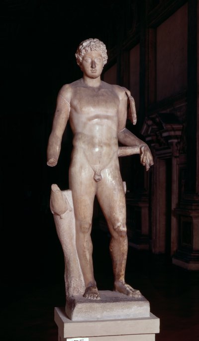 Statua di un giovane con gli attributi di Mercurio, romana (marmo) da Unbekannt