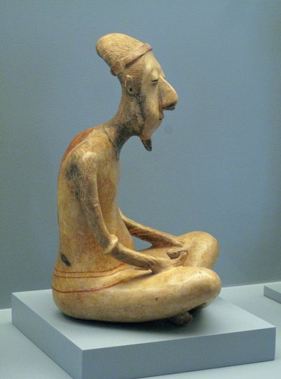 Statuetta di un vecchio meditabondo, Lagunillas, periodo Preclassico Tardo-Classico Antico, 300 a.C.-600 d.C. da Unbekannt