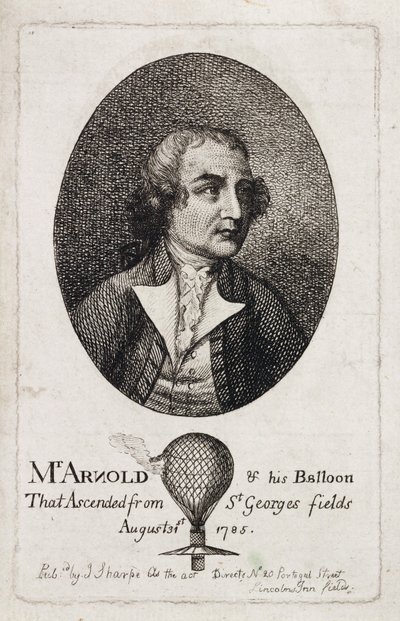 Stuart Amos Arnold, aeronauta inglese, c. 1785 da Unbekannt