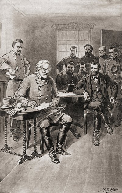 Resa di Robert E. Lee al generale Ulysses S. Grant, Appomattox Court House, Virginia, il 9 aprile da Unbekannter Künstler