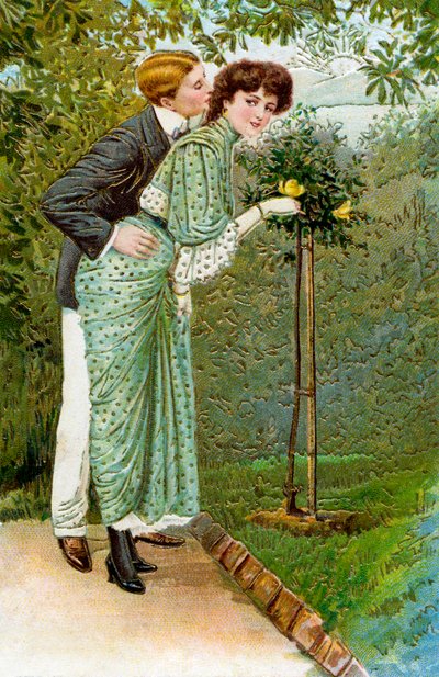 Dolce rosa - coppia in giardino da Unbekannter Künstler