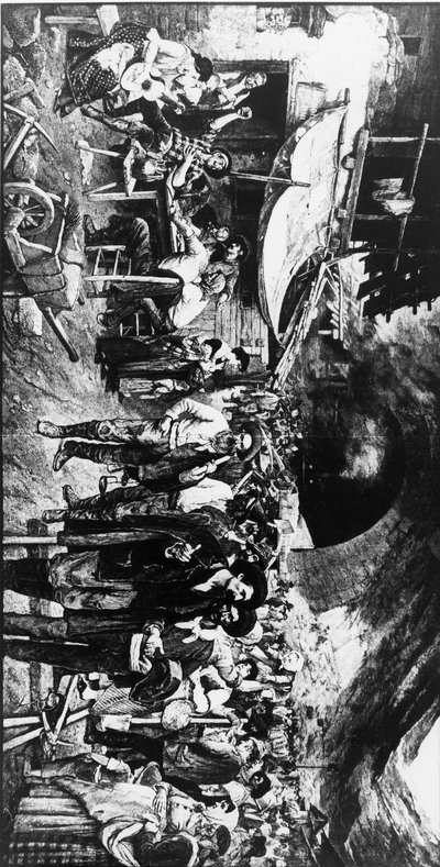 Costruzione della Ferrovia del Gottardo, Svizzera da Unbekannt