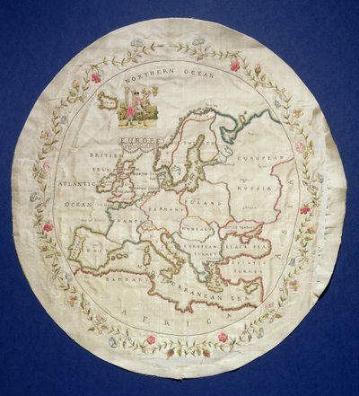 T.142-1938 Sampler che mostra una mappa dell