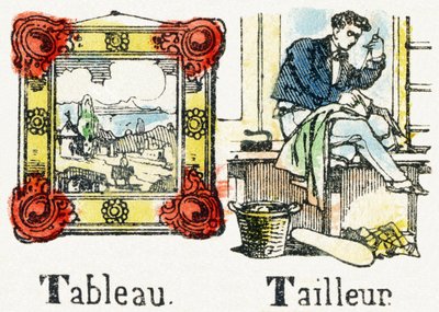 T - Tableau Sarto - Alfabeto di intrattenimento per bambini c.1890 da Unbekannt
