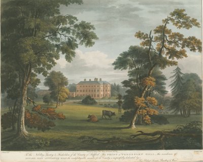 Teddesley Hall: incisione ad acquatinta colorata, nd [c 1825] da Unbekannt