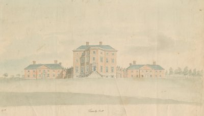 Teddesley Hall: acquerello, nd [fine XVIII sec.] da Unbekannt