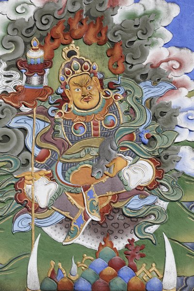 Tempio dei Mille Buddha, congregazione Dashang Kagyu Ling. Guardiano del tempio, La Boulaye, Francia da Unbekannt