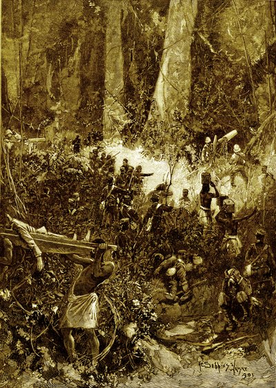 La guerra degli Ashanti del 1900: una lotta nella foresta da Unbekannter Künstler