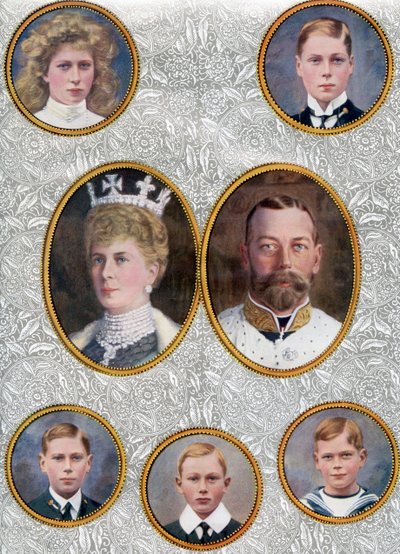 La famiglia reale britannica nel 1910 da Unbekannter Künstler
