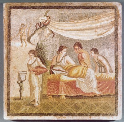 Il mosaico di Centocelle che raffigura una donna reclinata assistita da servi, copia di un originale greco da Unbekannt