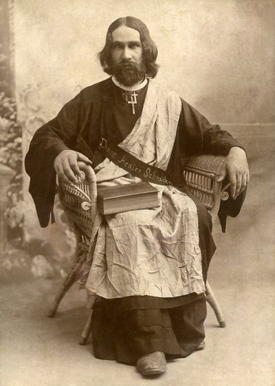Il Guaritore Divino Schrader, Temple, Texas, c.1888 (foto b/n) da Unbekannt