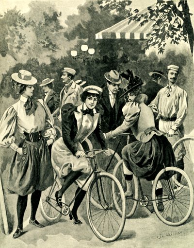 La Moda delle Biciclette nel Bois de Boulogne da Unbekannter Künstler