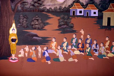 La vita del Buddha, affresco murale, tempio Wat Botum, Phnom Penh, 2022 da Unbekannter Künstler