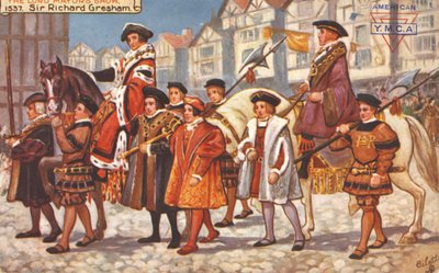 La parata del Lord Mayor nella Città di Londra, Inghilterra Tudor da Unbekannter Künstler
