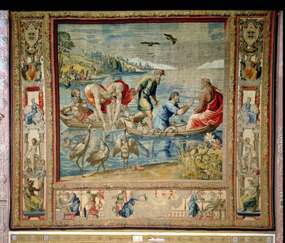 La pesca miracolosa, dai Arazzi di Bruxelles, repliche della serie vaticana di Raffaello degli Atti degli Apostoli da Unbekannt
