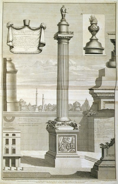 Il Monumento progettato da Christopher Wren da Unbekannt