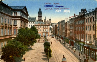 Piazza Rynok a Leopoli, Ucraina da Unbekannter Künstler