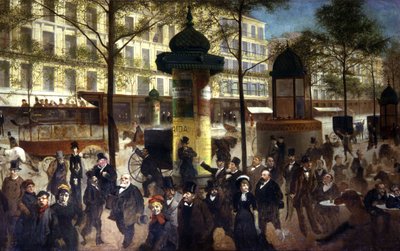 La folla sul boulevard des Italiens a Parigi, c. 1900 da Unbekannter Künstler