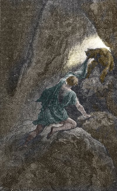 La fuga di Aristomene dalla caverna dove era imprigionato da Unbekannter Künstler