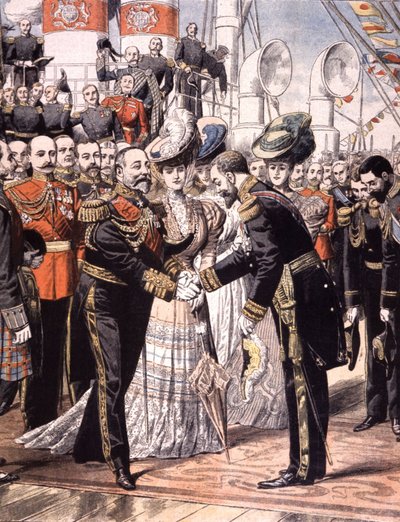 Il vice ammiraglio francese Caillard ricevuto da Edoardo VII (1904) da Unbekannter Künstler