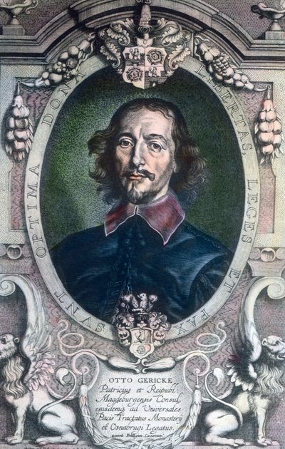 Il sindaco della città di Magdeburgo, Otto von Guericke, noto anche come politico, avvocato, fisico e inventore da Unbekannter Künstler