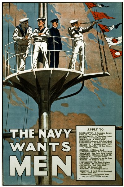 La marina cerca uomini, c.1915 da Unbekannt