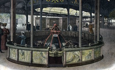 Turismo termale: la fonte della Sainte Grille a Vichy, Allier 1905 ca. (turismo termale: la fonte Sainte-Grille a Vichy, Francia) da Unbekannter Künstler