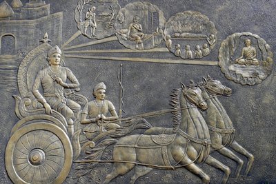 La vita del Buddha, Siddhartha Gautama, Il principe Siddhartha chiede a un auriga di portarlo in una serie di viaggi attraverso la campagna da Unbekannt