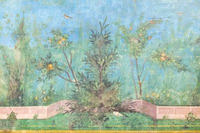 Triclinio della casa di Livia, affresco, 20 - 10 a.C., museo nazionale romano, Roma, Italia da Unbekannter Künstler
