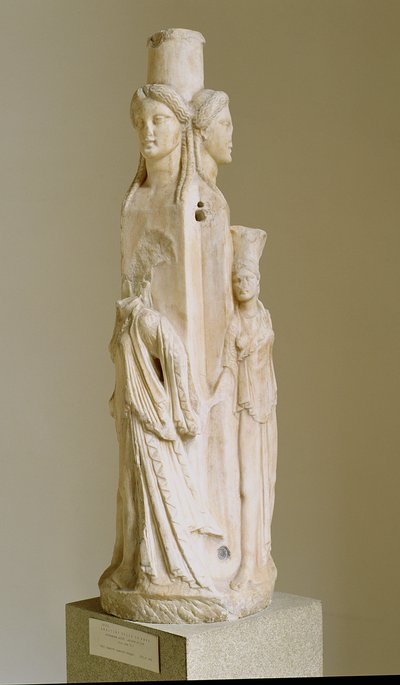 Erma triforme di Ecate, scultura in marmo, periodo attico, III secolo da Unbekannt